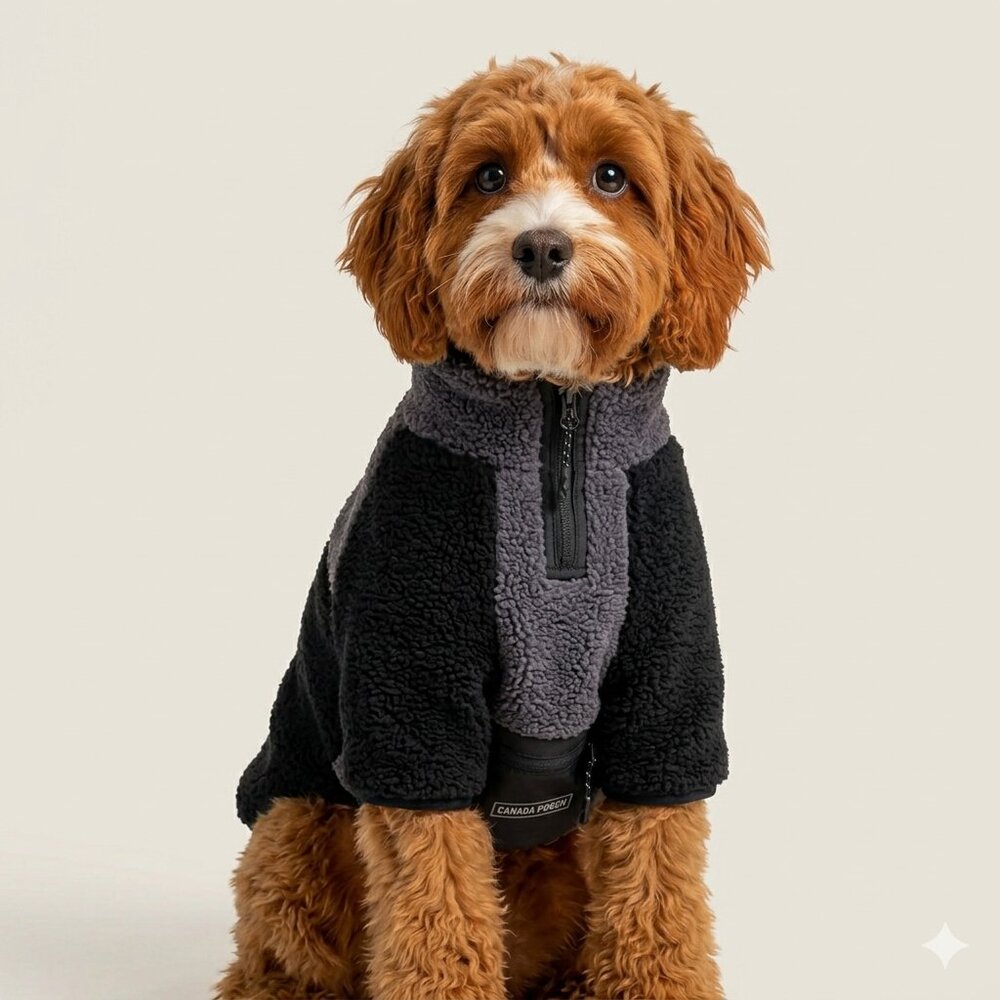NWT Fleece dog jacket Canada Pooch 18”cool factor hoody 25-35 pound pup